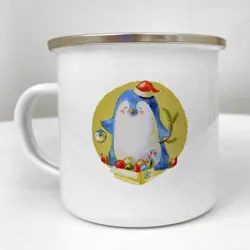 Smaltovaný hrnek Camper Zima je čas pro vřelé objetí