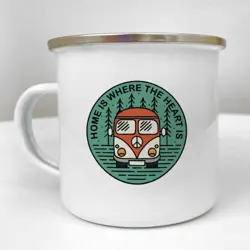 Smaltovaný hrnek Camper  Home is where the heart is