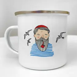 Smaltovaný hrnek Camper  Brave, free and wild like the sea