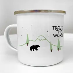Smaltovaný hrnek Camper Travel the world