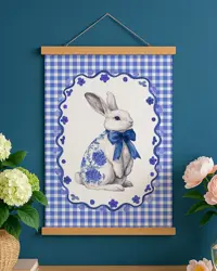 Látkový plakát na zeď Zajíček s mašlí