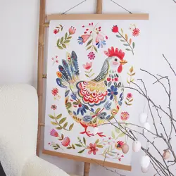 Látkový plakát na zeď Slepice