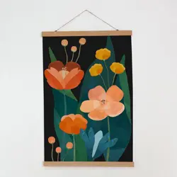 Látkový plakát na zeď Jaro kvete tmava