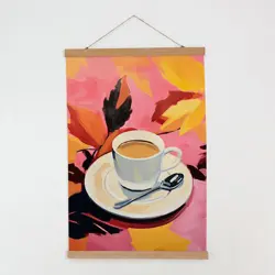 Látkový plakát na zeď šálek kávy