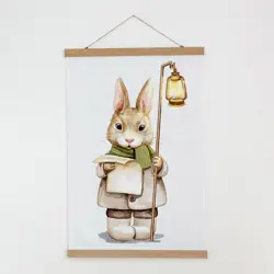 Látkový plakát na zeď  Vánoční zajíček