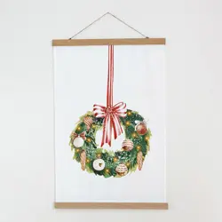 Látkový plakát na zeď vánoční věnec