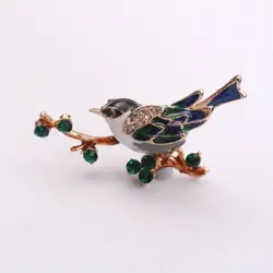 Brož Ptáček na větvi – 5,8 × 2,9 cm