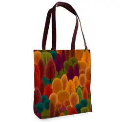 Textilní taška Tenderness Podzimní les – stylový shopper na zip