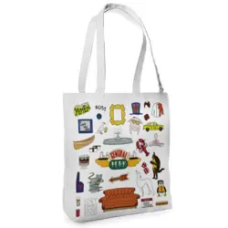 Textilní taška Tenderness Central perk– stylový shopper na zip