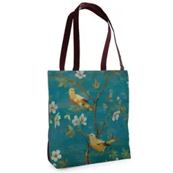 Textilní taška Tenderness Ptáci na stromě – stylový shopper na zip