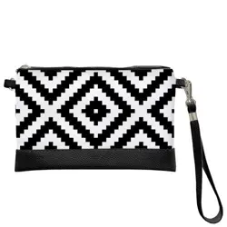 Malá kabelka přes rameno Černobílý geometrický kosočtverec