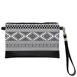 Malá kabelka přes rameno Černá a bílá ozdoba