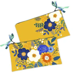 Kosmetická taška MINI – malá látková taštička s potiskem květinový vzor