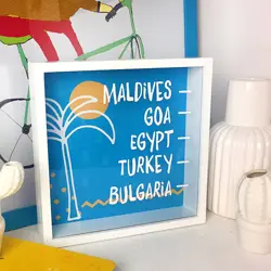 Dřevěná pokladnička na peníze dovolená