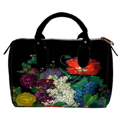 Dámská kabelka Barrel – textilní potisk Jasné květiny