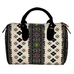 Dámská kabelka Barrel – textilní potisk lidový vzor 