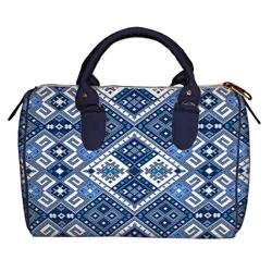 Dámská kabelka Barrel – textilní potisk ornament 