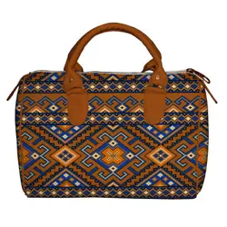 Dámská kabelka Barrel – textilní potisk ornament 