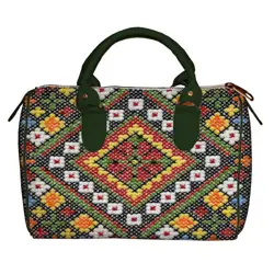 Dámská kabelka Barrel – textilní potisk ornament