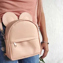 Mini batůžek s oušky světle růžová 