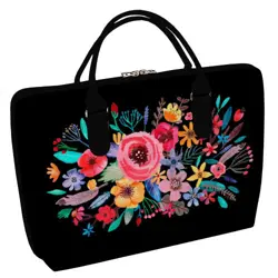 Taška Sakvoyage na notebook Květiny na černém pozadí