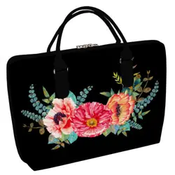 Taška Sakvoyage na notebook Květiny na černém pozadí