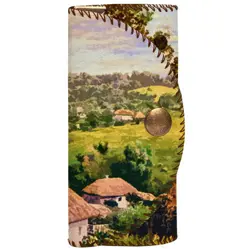 Klíčenka do kabelky – barevná kapsička na klíče s karabinkami vesnice