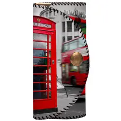 Klíčenka do kabelky – barevná kapsička na klíče s karabinkami Červená telefonní budka