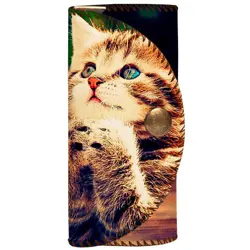 Klíčenka do kabelky – barevná kapsička na klíče s karabinkami Kočka