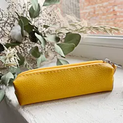 Klíčenka BIG – pouzdro na klíče z eko kůže se zipem žlutý