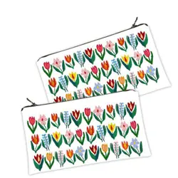 Kosmetická taška MINI – malá látková taštička s potiskem Jarní květiny