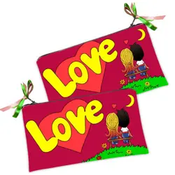 Kosmetická taška MINI – malá látková taštička s potiskem  Love