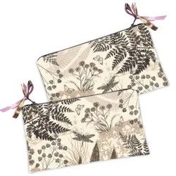 Kosmetická taška MINI – malá látková taštička s potiskem Hmyz a kapradina
