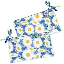 Kosmetická taška MINI – malá látková taštička s potiskem sedmikrásky