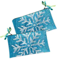 Kosmetická taška MINI – malá látková taštička s potiskem Sněhová vločka