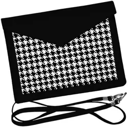 Dámský klutch konvert – elegantní sametová kabelka s potiskem Černobílý tisk