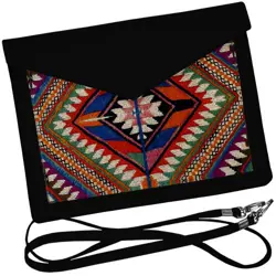 Dámský klutch konvert – elegantní sametová kabelka s potiskem Ethno