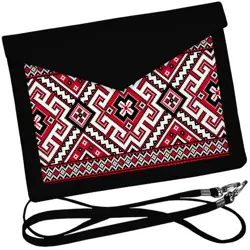 Dámský klutch konvert – elegantní sametová kabelka s potiskem Ornament