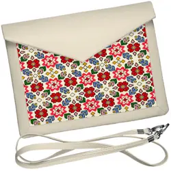 Dámský klutch konvert – elegantní sametová kabelka s potiskem Květinový ornament