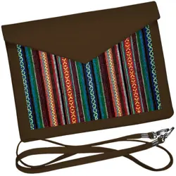 Dámský klutch konvert – elegantní sametová kabelka s potiskem Barevné pletení