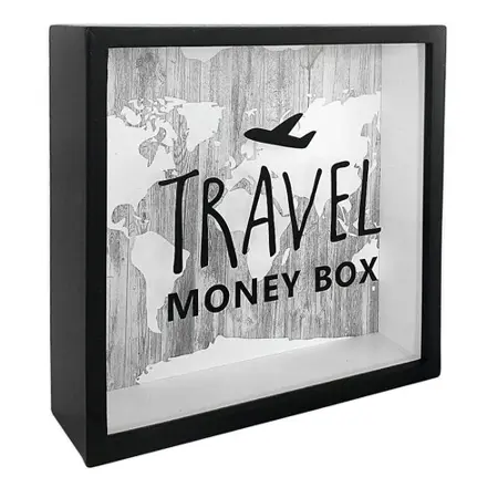 Dřevěná pokladnička na peníze Travel money box