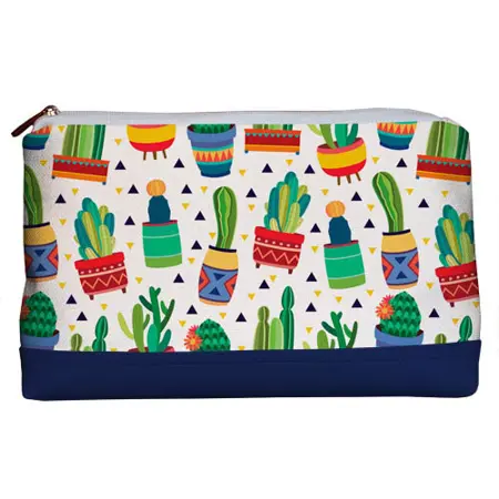 Kosmetická taška Lovely Kaktusy na bílém pozadí