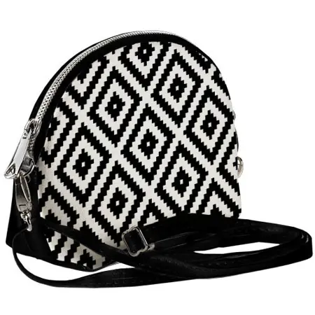 Mini kabelka  Coquette  Černá a bílá geometrický vzor