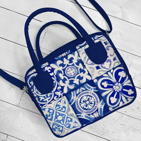 Dámská kabelka Kitto – sametový potisk Mozaika