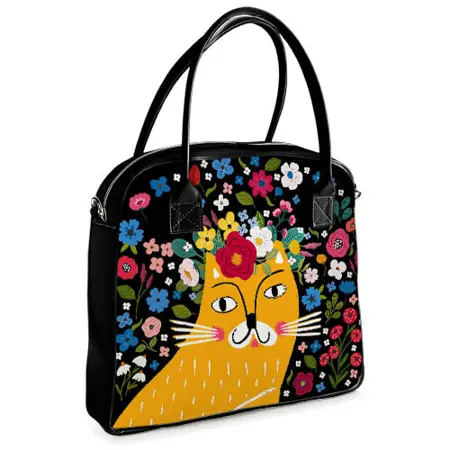  Taška s potiskem Oxford  Kočka v květinách