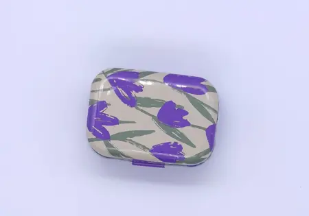 Plechová krabička Květiny fialove