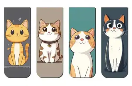 Magnetické záložky 4ks Kočičky 2