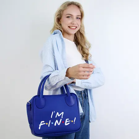 Dámská kabelka Kitto – sametový potisk I'm fine!