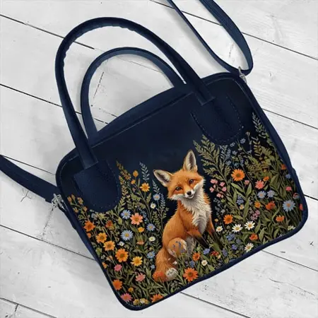 Dámská kabelka Kitto – sametový potisk Sova