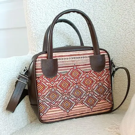 Dámská kabelka Kitto – sametový potisk vzor